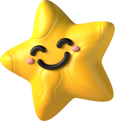 3D Smiling Star Character